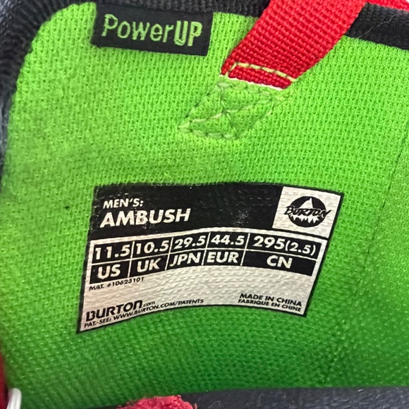 Burton Imprint 3 Ambush Snowboard Boots Size 11.5 US Black/Red main image 10